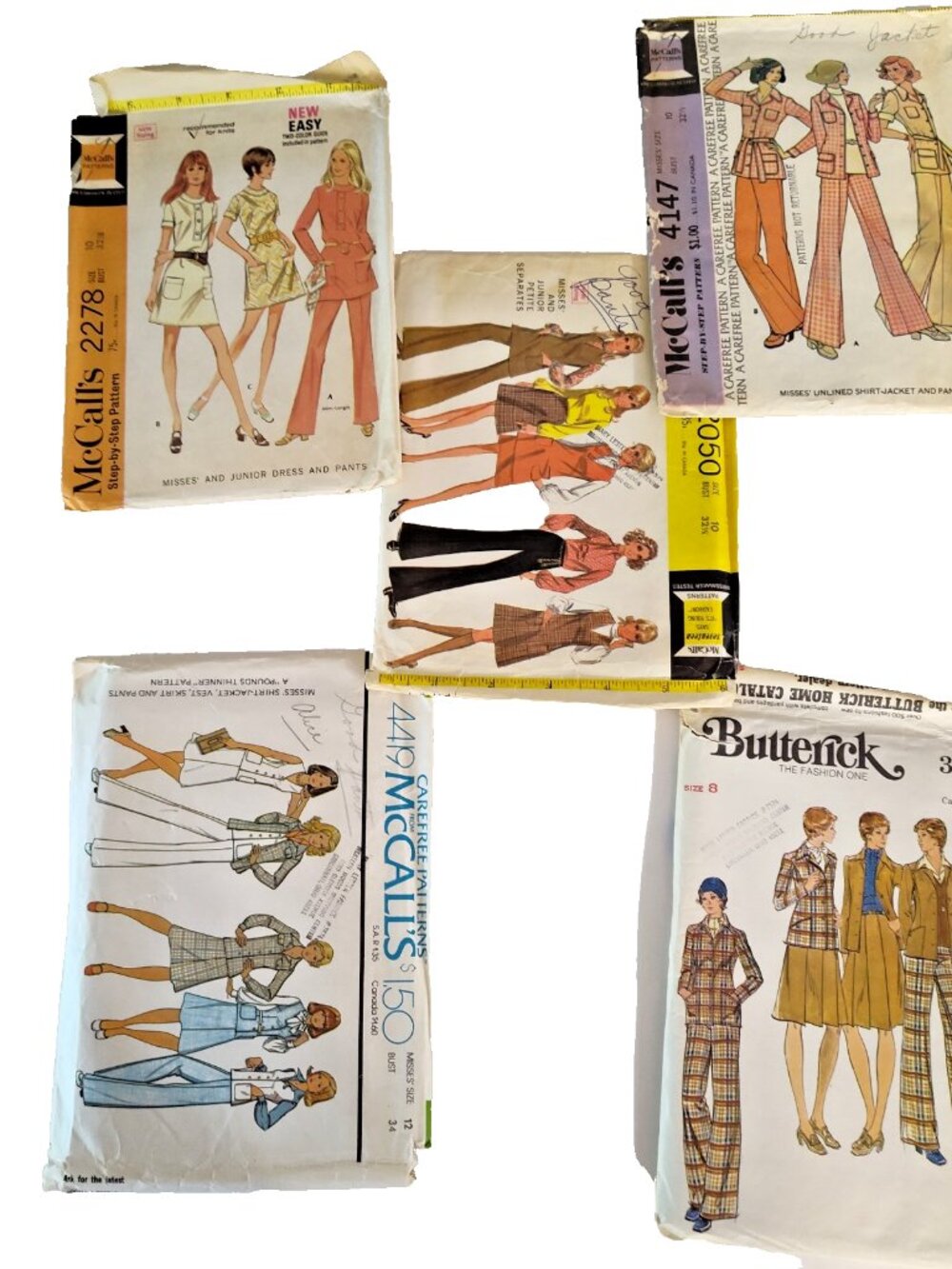 Vintage 1970s Sewing Patterns Lot of 5 McCall’s Butterick Complete
